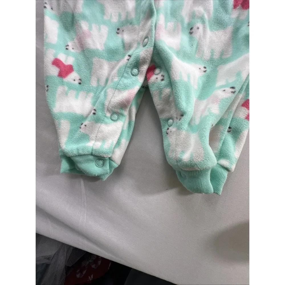 Carters Baby Girl Footed Pajamas Lot 6 Fleece Cotton Sleep Play 3M-6M